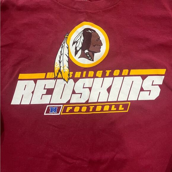 Majestic Washington Redskins Men Long Sleeve Shirt Med Maroon Burgundy Football - Picture 4 of 5